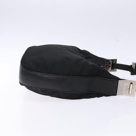 GUCCI Shoulder Bag Nylon Leather Black Silver 001 001 - Picture 4 of 12